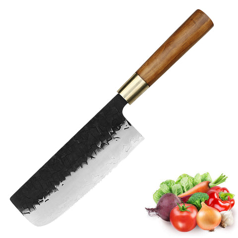 Kajiya Asakusa-Olive wood 7 Inch  Multi layers compound steel with core VG10  Kitchen  Vegetable Nakiri Knives