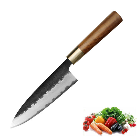 Kajiya Asakusa-Olive wood 7inch Stainless carbon steel  Japanese  Professional Kitchen Deba Knives