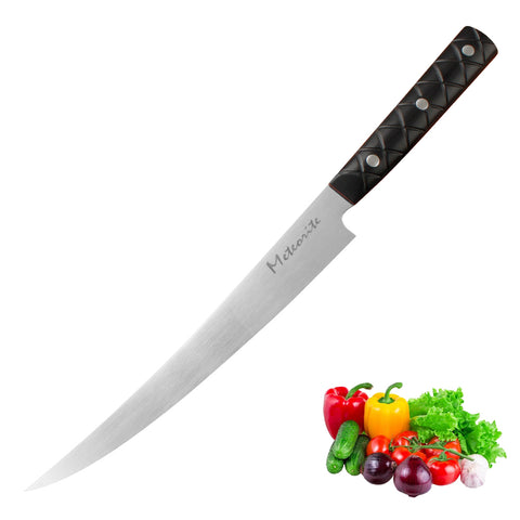 Meteorite Flexible Fish Fillet Knife, 9Cr18Mov Stainless Steel Blade, G10 Handle, Professional Deboning and Filleting Tool for Fish and Meat Knives