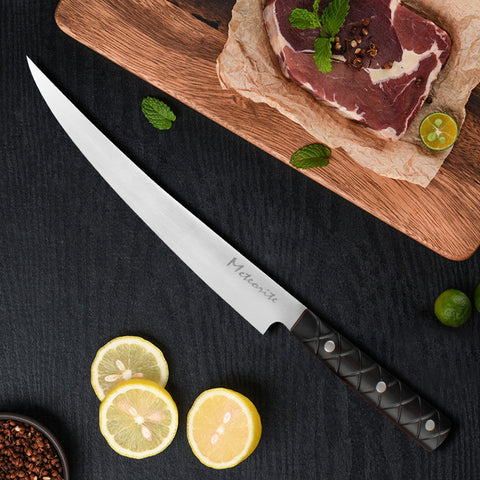 Meteorite Flexible Fish Fillet Knife, 9Cr18Mov Stainless Steel Blade, G10 Handle, Professional Deboning and Filleting Tool for Fish and Meat Knives