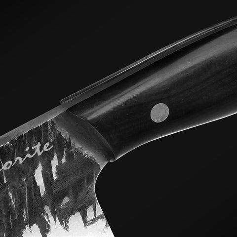 Meteorite Kodiak:7inch High-Performance Full Tang T10 Forged Steel Knife With Ebony Handle/Clever