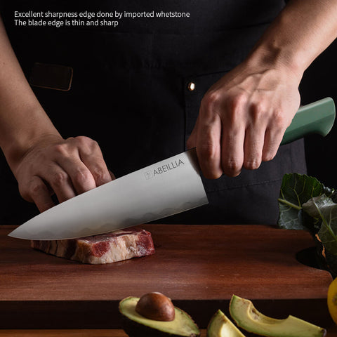 ABEILLIA 8-Inch Chef Knife - High-Performance 2Cr13 + AUS-10 Steel Kitchen Knife for Precision Cutting, Ergonomic Handle, Ideal for Home Cooks and Professional Chefs