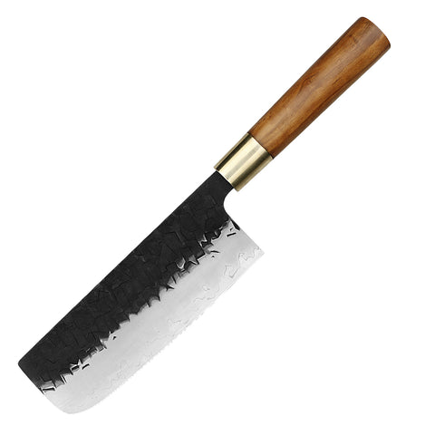 Kajiya Asakusa-Olive wood 7 Inch  Multi layers compound steel with core VG10  Kitchen  Vegetable Nakiri Knives