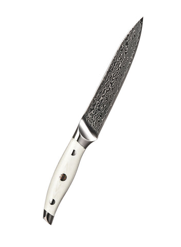 ABEILLIA Libra White G10 Handle 7inch -Multi layers compound steel with core VG10  Carving damascus Slicing  kitchen Utility Knives