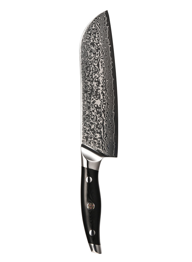 ABEILLIA Libra Black G10 Handle Material 8 inch damascus Santoku Multi layers compound steel with core VG10